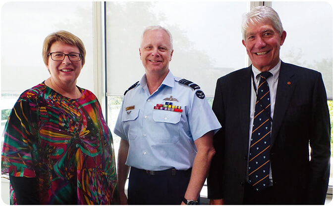 Acting Managing Director, Ms Jan Mason, Chief of the Defence Force, Air Chief Marshal Mark Binskin AC, and our Chairman, the Hon Sandy Macdonald.