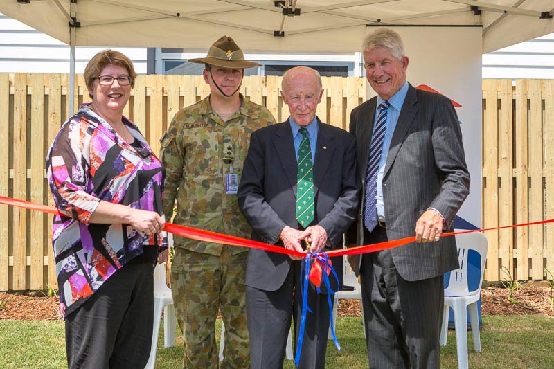 Photo: DHA Acting Managing Director, MS Jan Mason, Lieutenant Colonel Benjamin Slaughter, Major General Adrian Clunies-Ross, AO, MBE (Ret’d), DHA Chairman, the Hon. J.A.L. (Sandy) Macdonald, at the ribbon-cutting ceremony