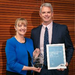 DHA Employee of the Year, Stephen Bond with Director General Personnel-Army, Brigadier Leigh Wilton