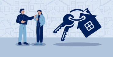 RA review website image with two people on the left and keys with a house keytag