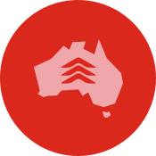 Australia with DHA logo inside icon