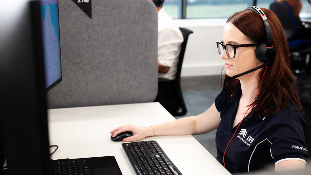 Woman sitting at computer