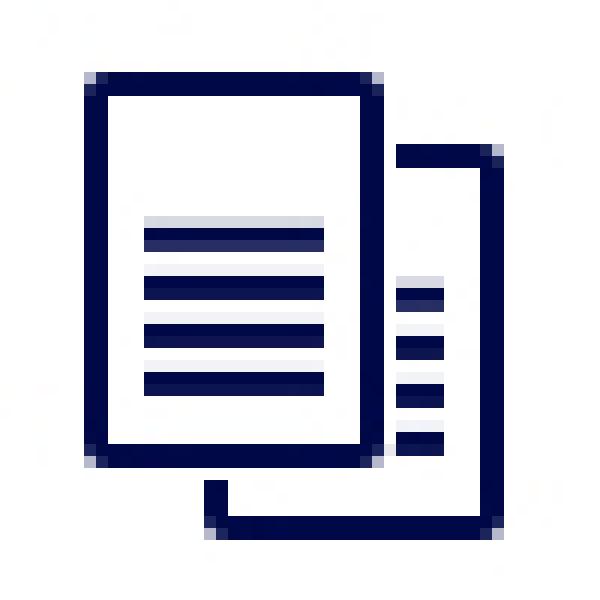 Two pages one in front of the other as icons