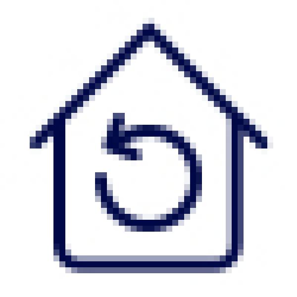 Moving out icom with a circular arrow inside a house frame