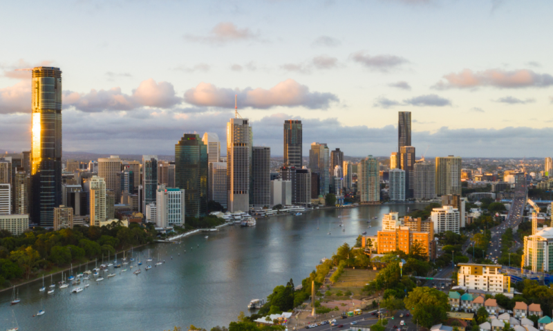 Scenic photo of Brisbane City and river